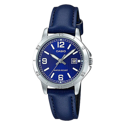 Casio General LTP-V004L-2BUDF Ladies Blue Dial Blue Leather Band
