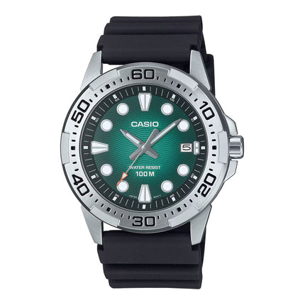 Casio General MTD-140-3AVDF Men Analog Green Dial Black Resin Band