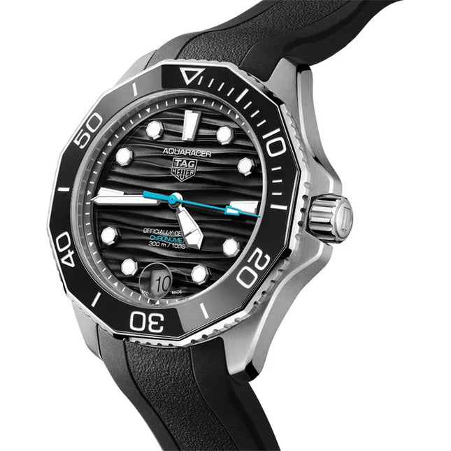 TAG Heuer Aquaracer WBP5110.FT6257 Professional 300 Date Black Dial Black Rubber Strap