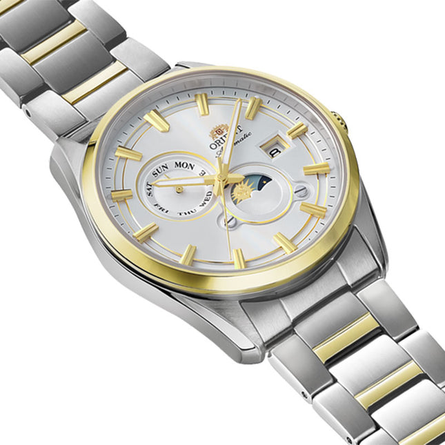 Orient Contemporary RA-AK0312S Stretto Sun and Moon White Dial Stainless Steel Strap