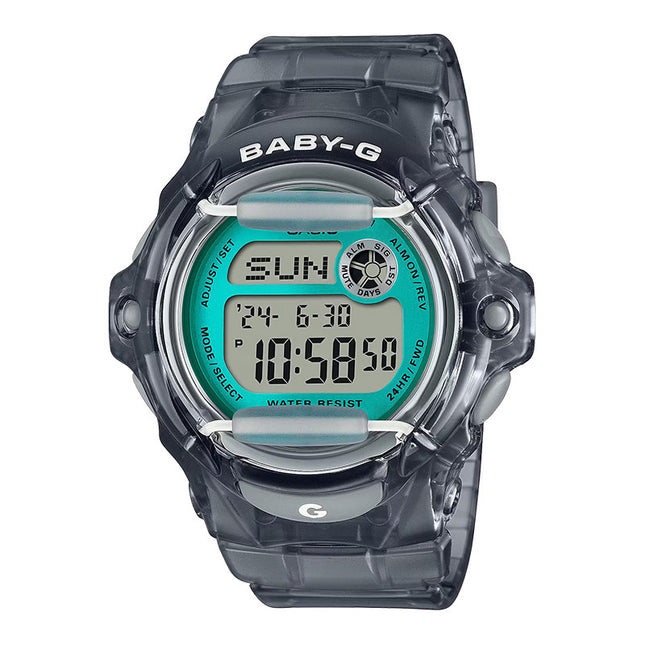 Casio Baby-G BG-169U-8BDR Digital Blue Dial Transparency Black Resin Band