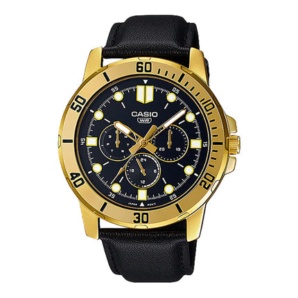 Casio General MTP-VD300GL-1EUDF Men Black Dial Black Leather Band