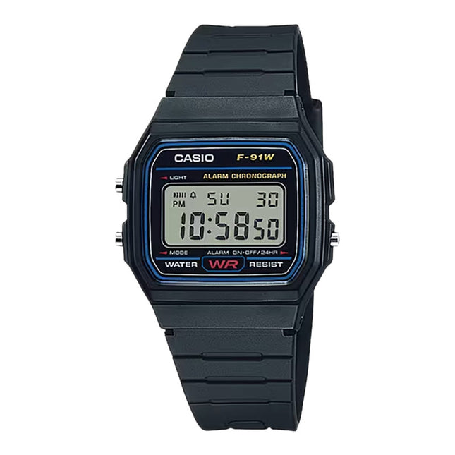 Casio General F-91W-1DG Classic Digital Dial Black Resin Band