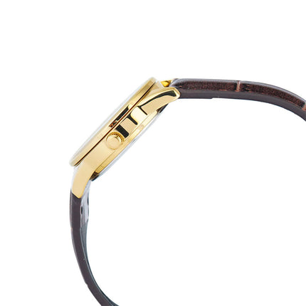 Casio General LTP-V005GL-9BUDF Ladies Gold Dial Brown Leather Band