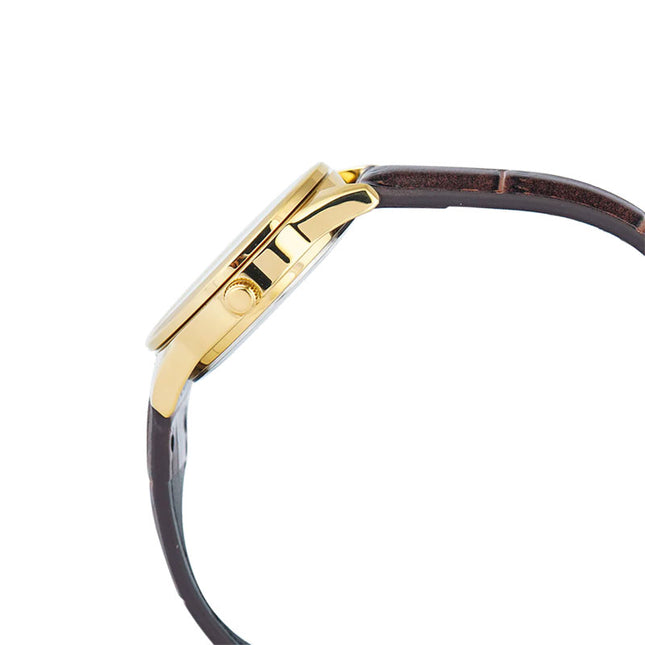 Casio General LTP-V005GL-9BUDF Ladies Gold Dial Brown Leather Band