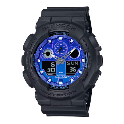 Casio G-Shock GA-100FL-1ADR Flame Inside Collection Digital Analog Dial Black Resin Band