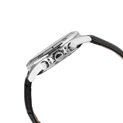 Alba Active AT3H33X1 Chronograph Men Black Dial Black Leather Strap