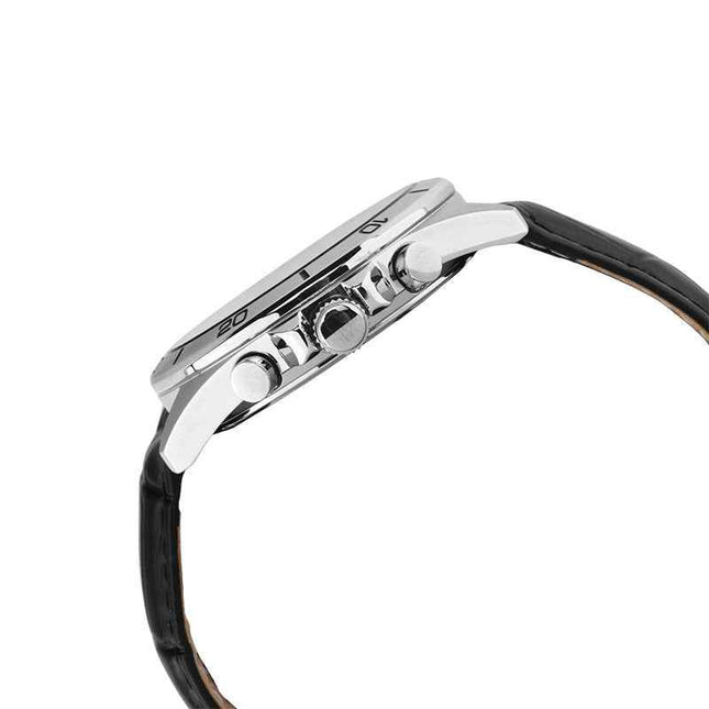Alba Active AT3H33X1 Chronograph Men Black Dial Black Leather Strap