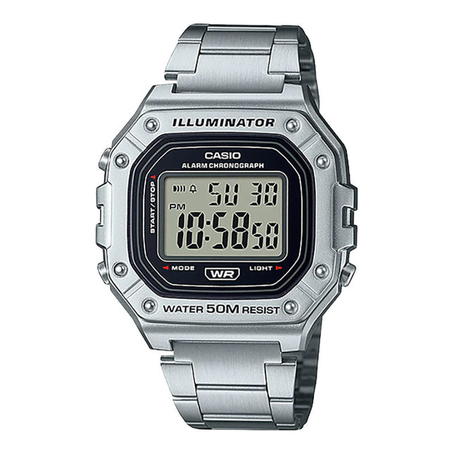 Casio General W-218HD-1AVDF Digital Dial Stainless Steel Band