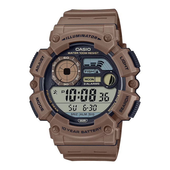 Casio General WS-1500H-5AVDF Men Illuminator Digital Dial Brown Resin Band