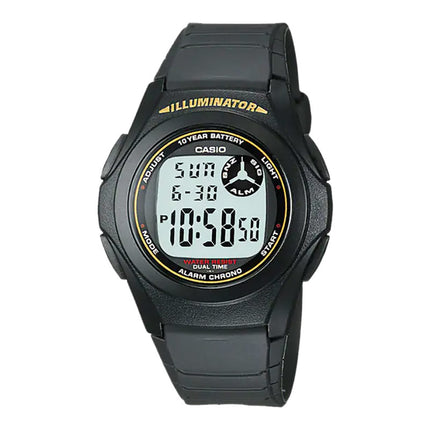 Casio General F-200W-9ADF 10 Years Battery Life Digital Dial Black Resin Band