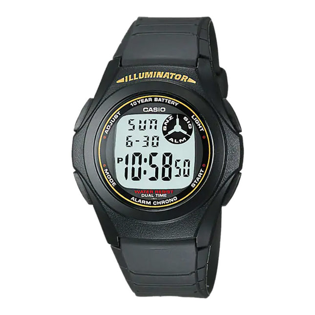 Casio General F-200W-9ADF 10 Years Battery Life Digital Dial Black Resin Band