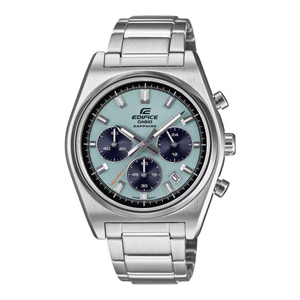 Casio Edifice EFB-730D-2BVUDF Men Chronograph Light Blue Panda Dial Stainless Steel Band