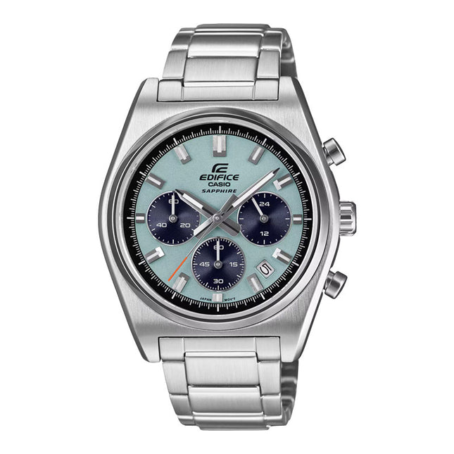 Casio Edifice EFB-730D-2BVUDF Men Chronograph Light Blue Panda Dial Stainless Steel Band