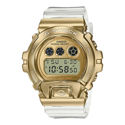 Casio G-Shock GM-6900SG-9DR Gold Ingot Collection Metal Covered Digital Dial Clear Resin Band