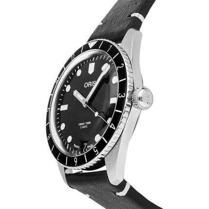 Oris Divers Sixty-Five 01-400-7772-4054-07-5-20-82 Men Black Dial Black Leather Strap