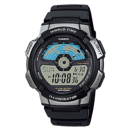 Casio General AE-1100W-1AVDF Water Resistant 100M Black Resin Band