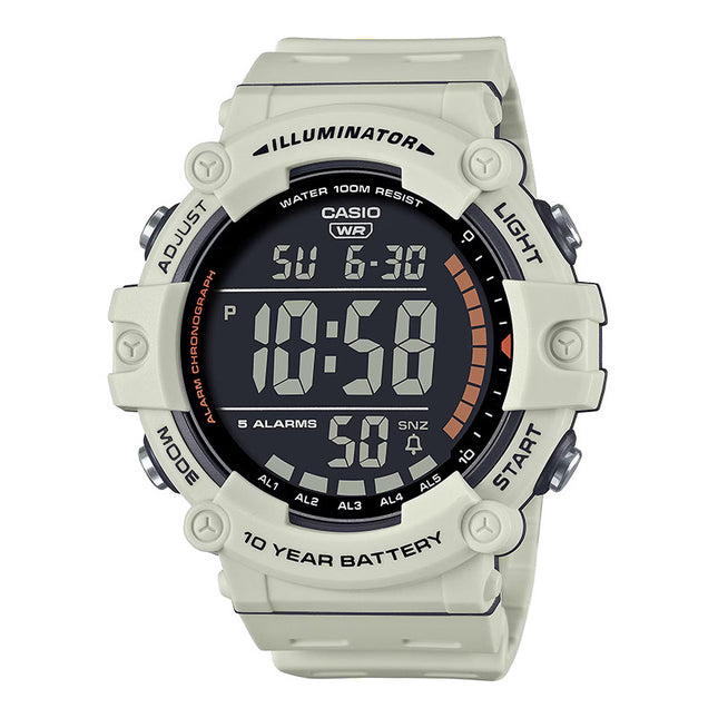 Casio General AE-1500WH-8B2VDF Black Digital Dial White Resin Band