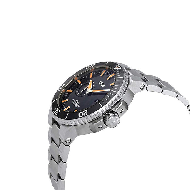Oris Aquis 01-743-7733-4159-07-8-24-05PEB Small Second Date Black Dial Stainless Steel Strap