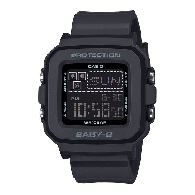 Casio Baby-G BGD-10-1DR Ladies Digital Dial Black Resin Band