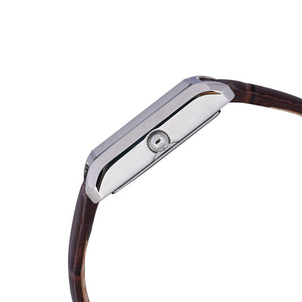 Alba Fashion AH7DH9X1 Ladies Silver Dial Brown Leather Strap