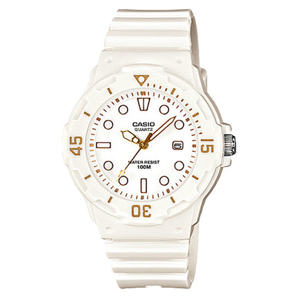 Casio General LRW-200H-7E2VDF Water Resistant 100M Dual Tone Dial White Resin Band