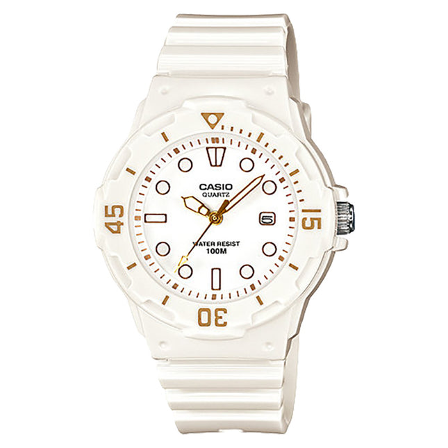 Casio General LRW-200H-7E2VDF Water Resistant 100M Dual Tone Dial White Resin Band