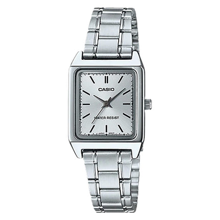 Casio General LTP-V007D-7EUDF Tank Silver Dial Stainless Steel Band