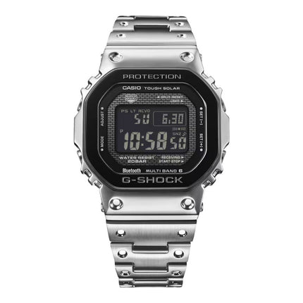Casio G-Shock GMW-B5000BT-1DR Square Tough Solar Digital Dial Stainless Steel Band