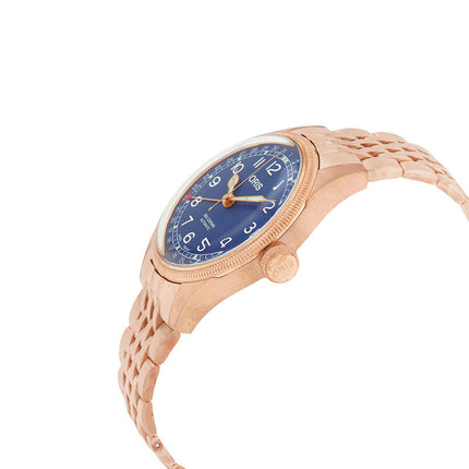 Oris Big Crown 01-754-7741-3165-07-8-20-01 Pointer Date Bronze Blue Dial Rose Gold St. Steel Strap