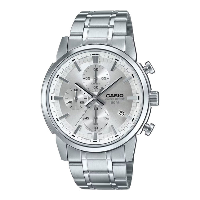 Casio General MTP-E510D-7AVDF Chronograph Men Silver Dial Stainless Steel Band