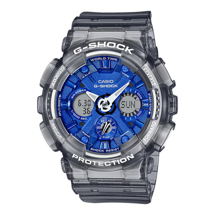 Casio G-Shock GMA-S120TB-8ADR Translucent Gray with Metallic Blue Dial Grey Transparent Resin Band