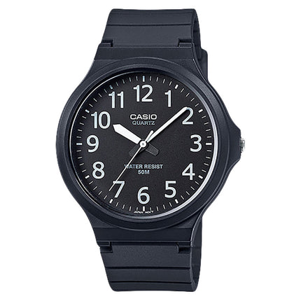 Casio General MW-240-1BVDF Men Analog Black Dial Black Resin Band