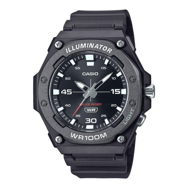 Casio General MW-620H-1AVDF Black Dial Black Resin Band
