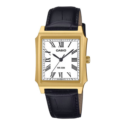 Casio General MTP-B190GL-7BVDF Silver Dial Black Leather Band