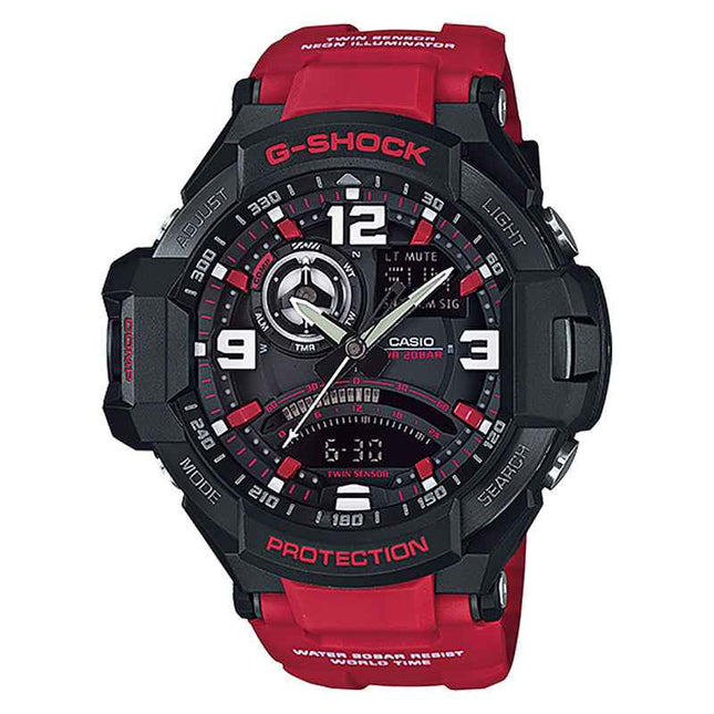 Casio G-Shock Gravitymaster GA-1000-4BDR Master Of G Twin Sensor Digital Compass Red Resin Band