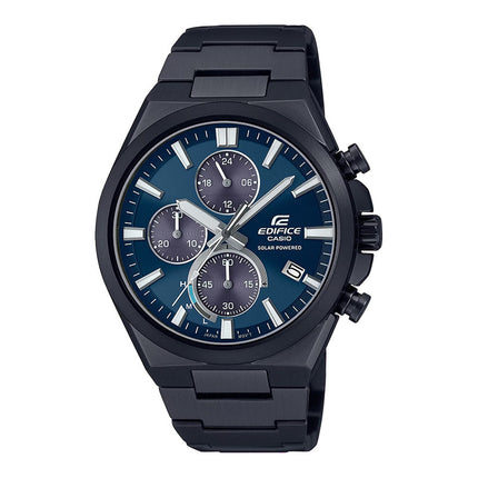 Casio Edifice EQS-950DC-2AVUDF Solar Powered Chronograph Blue Dial Black Stainless Steel Band