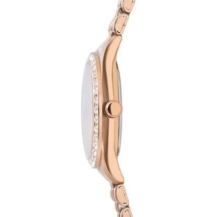 Alba Fashion AH7FD2X1 Ladies Analog Silver Dial Rose Gold Stainless Steel Strap