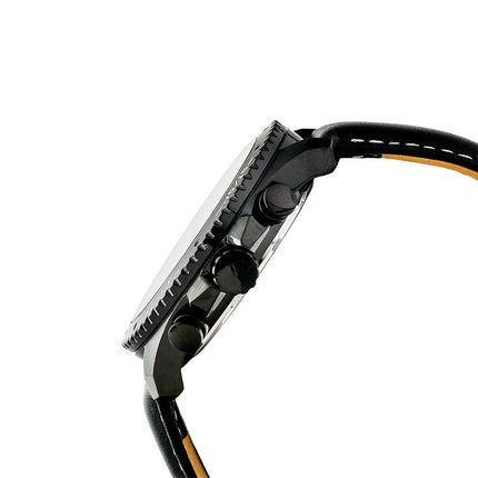 Alba Active AM3643X1 Men Orange Dial Black Leather Strap