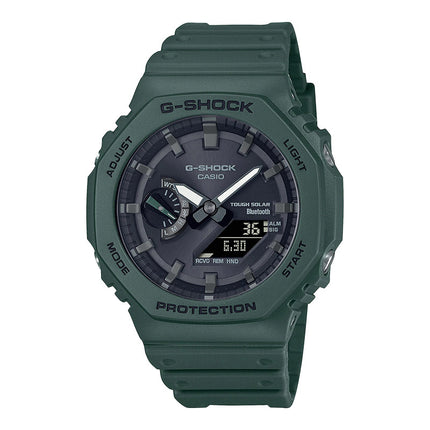 Casio G-Shock GA-B2100-3ADR CasiOak Tough Solar Digital Analog Dial Green Resin Band