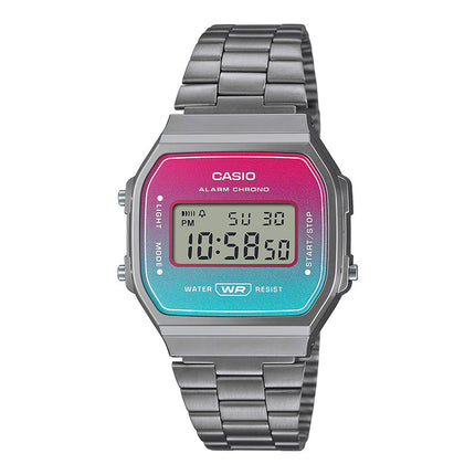 Casio General A168WERB-2ADF Vintage Digital Dial Gunmetal Stainless Steel Band
