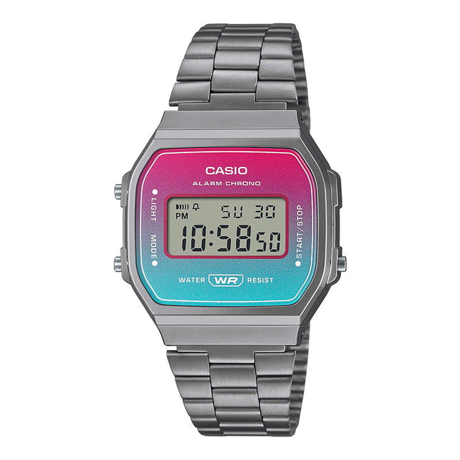 Casio General A168WERB-2ADF Vintage Digital Dial Gunmetal Stainless Steel Band