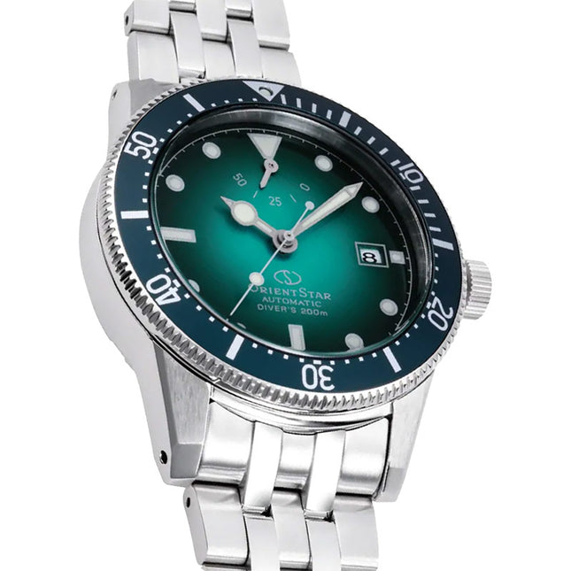 Orient Star RE-AU0602E M42 Mechanical Men Green Gradation Dial Stainless Steel Strap