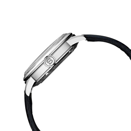 Seiko Presage SRPB43J1 Cocktail Time Skydiving Light Blue Texture Dial Black Leather Strap