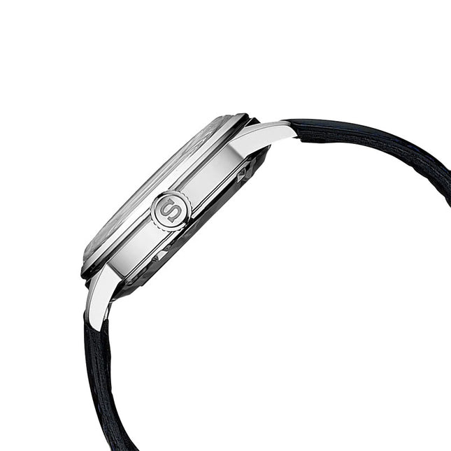 Seiko Presage SRPB43J1 Cocktail Time Skydiving Light Blue Texture Dial Black Leather Strap