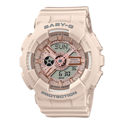 Casio Baby-G BA-110XCP-4ADR Digital Analog Pink Digital Dial Beige Resin Band