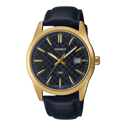 Casio General MTP-VD03GL-1AUDF Men Black Dial Black Leather Band