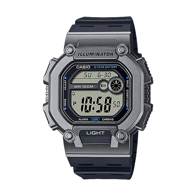 Casio General W-737H-1A2VDF Illuminator Digital Dial Black Resin Band