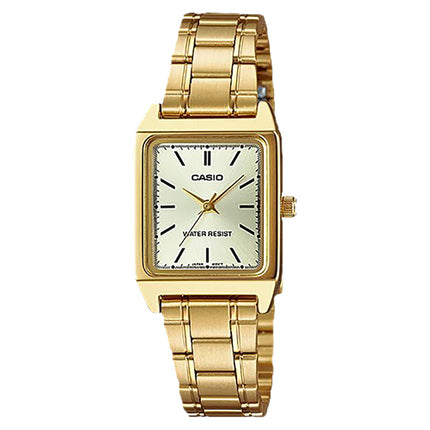 Casio General LTP-V007G-9EUDF Tank Ladies Analog Dial Gold Stainless Steel Band