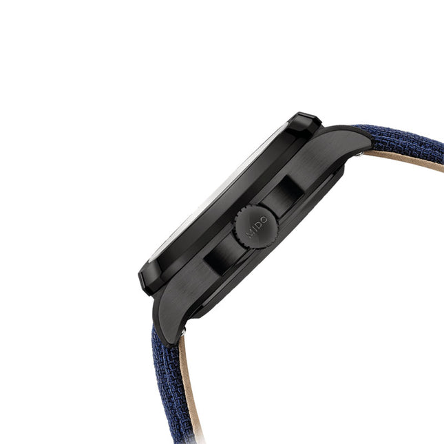 MIDO Multifort TV Big Date M049.526.37.041.00 Blue Gradient Dial Blue Fabric Strap
